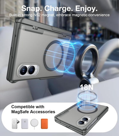 360 Magsafe Compatible Matte Case with Stand for Samsung Galaxy Z Fold 8
