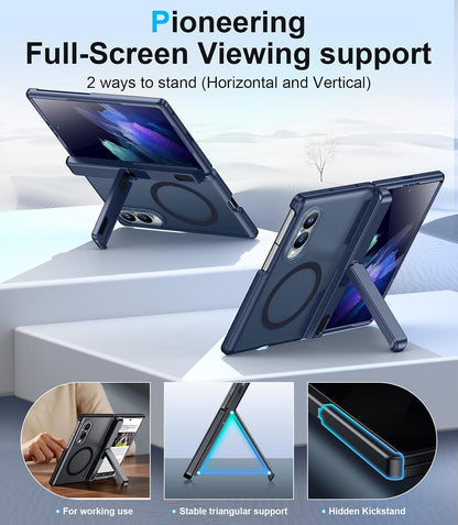360 Magsafe Compatible Matte Case with Stand for Samsung Galaxy Z Fold 8