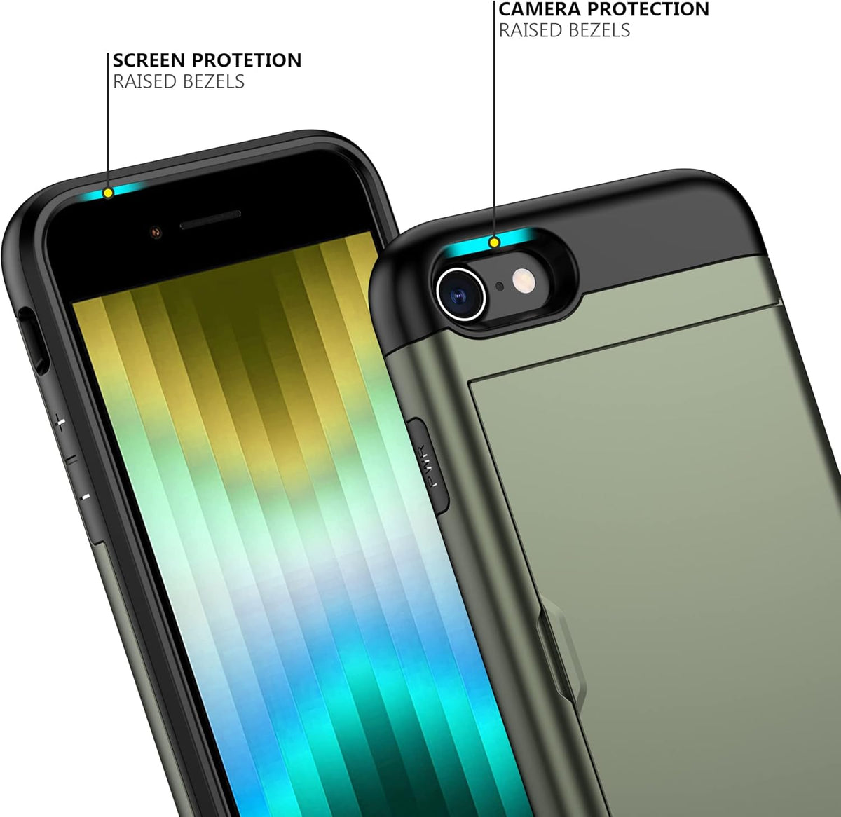 Heavy-Duty Card Holder Cover for iPhone SE (2020)