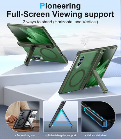 360 Magsafe Compatible Matte Case with Stand for Samsung Galaxy Z Fold 8