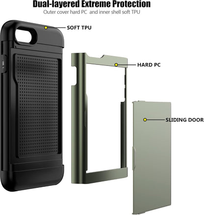 Heavy-Duty Card Holder Cover for iPhone SE (2020)