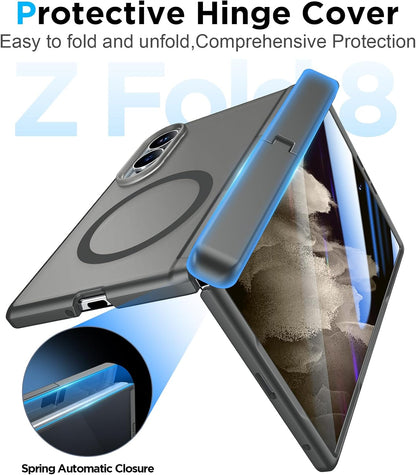 360 Magsafe Compatible Matte Case with Stand for Samsung Galaxy Z Fold 8