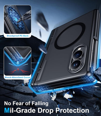360 Magsafe Compatible Matte Case with Stand for Samsung Galaxy Z Fold 8