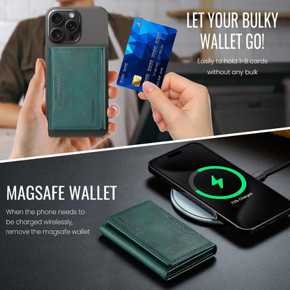 MagSafe Compatible Magnetic Leather Wallet Card Holder for iPhone