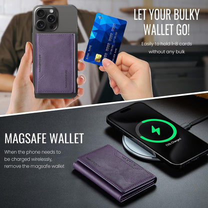 MagSafe Compatible Magnetic Leather Wallet Card Holder for iPhone