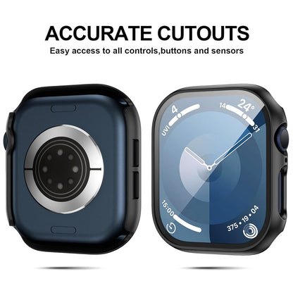 Apple Watch Series 10 (42mm) Case with Glass Screen Protector by SwiftShield (2 Pack - Gold Titanium)