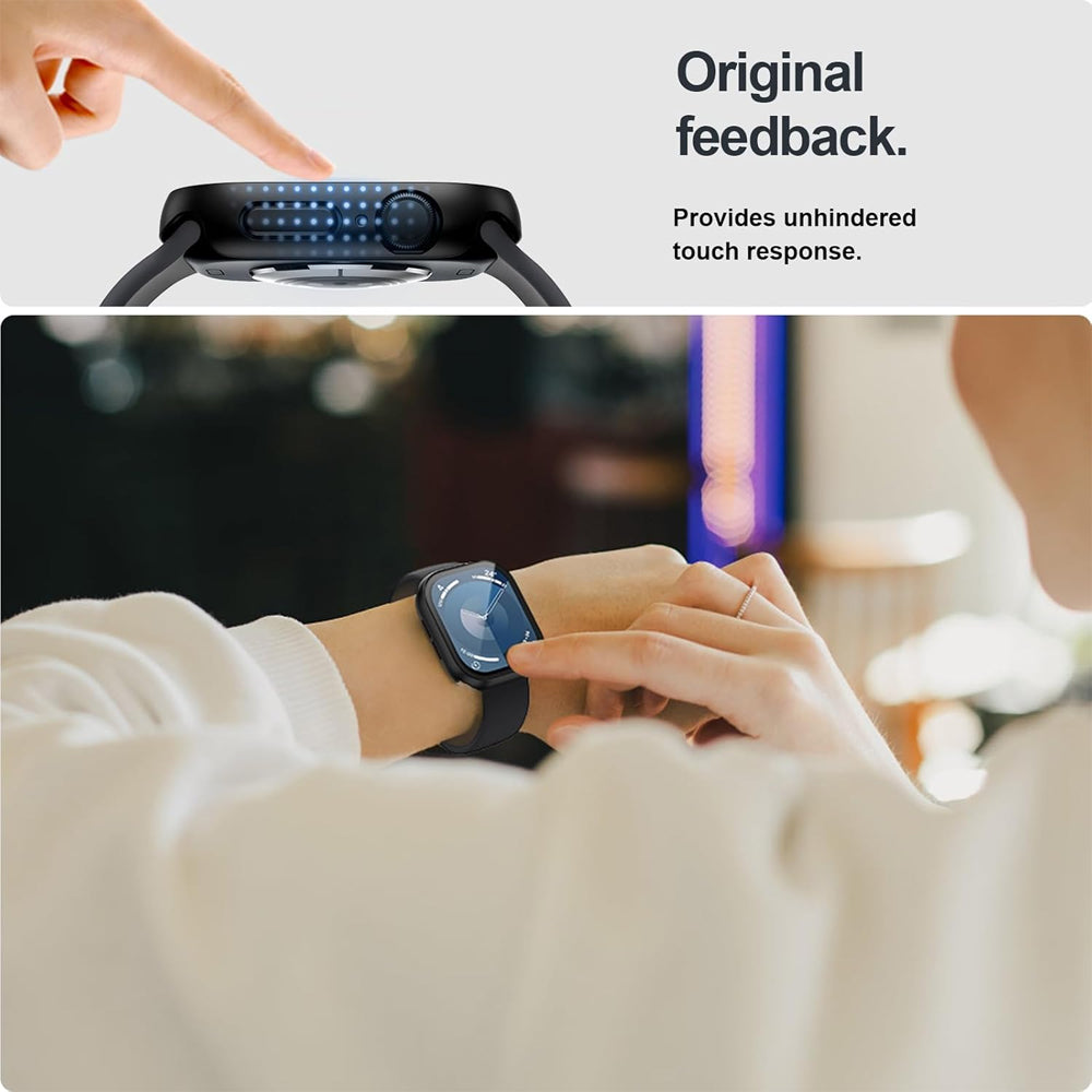 Apple Watch Series 10 (46mm) Case with Glass Screen Protector by SwiftShield (2 Pack - Gold Titanium)