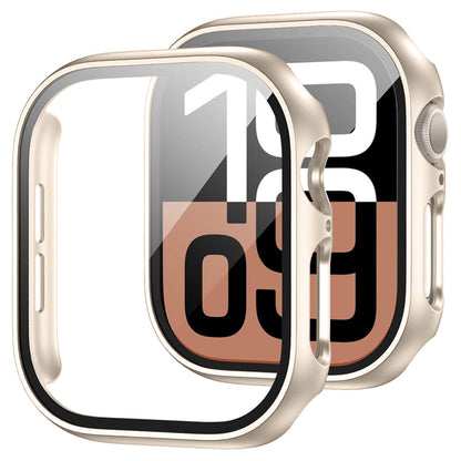 Apple Watch Series 11 (46mm) Case with Glass Screen Protector by SwiftShield (2 Pack - Gold Titanium)