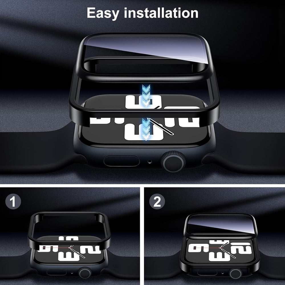 Apple Watch SE Series 3 40mm Glass Screen Protector Alignment Kit by SwiftShield (2 Pack - Black)