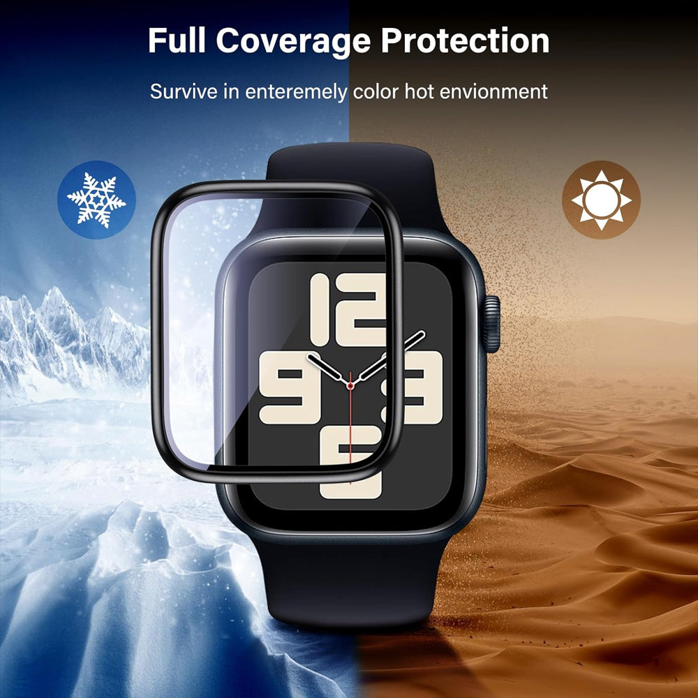 Apple Watch SE Series 3 40mm Glass Screen Protector Alignment Kit by SwiftShield (2 Pack - Black)