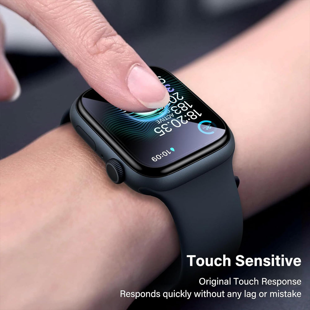 Apple Watch SE Series 2 44mm Glass Screen Protector Alignment Kit by SwiftShield (2 Pack - Black)