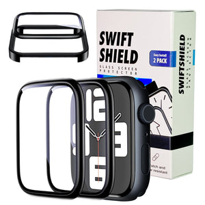 Apple Watch 44mm Glass Screen Protector Alignment Kit by SwiftShield (2 Pack - Black)