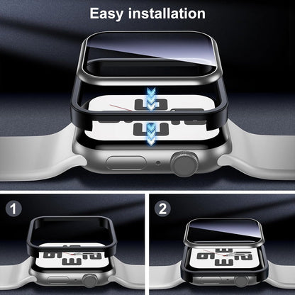 Apple Watch SE Series 2 44mm Glass Screen Protector Alignment Kit by SwiftShield (2 Pack - Silver)