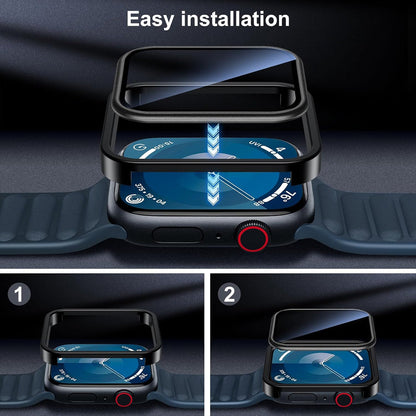 Apple Watch Series 11 (46mm) Glass Screen Protector Alignment Kit by SwiftShield (2 Pack - Black)