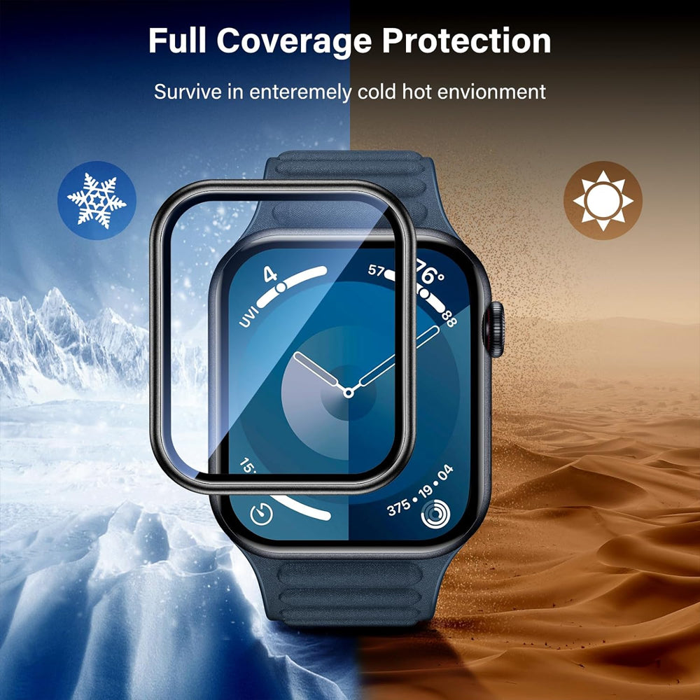 Apple Watch Series 10 (42mm) Glass Screen Protector Alignment Kit by SwiftShield (2 Pack - Black)