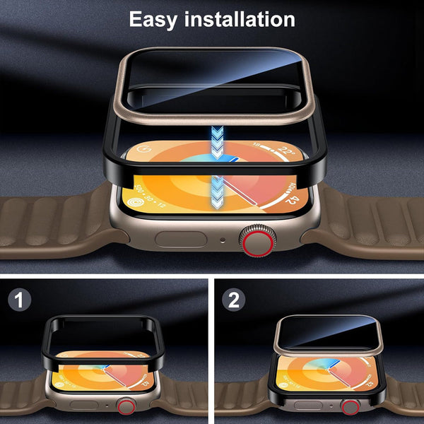 Apple Watch 45mm Glass Screen Protector Alignment Kit by SwiftShield (2 Pack - Starlight)