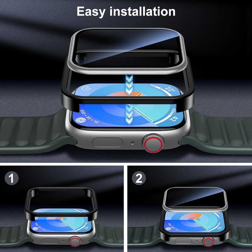 Apple Watch 41mm Glass Screen Protector Alignment Kit by SwiftShield (2 Pack - Silver)