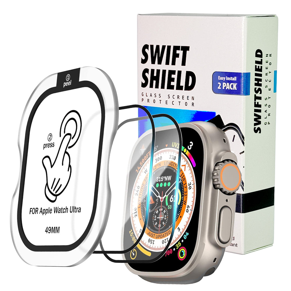 Apple Watch Ultra/Ultra 2 49mm Glass Screen Protector Alignment Kit by SwiftShield (2 Pack)
