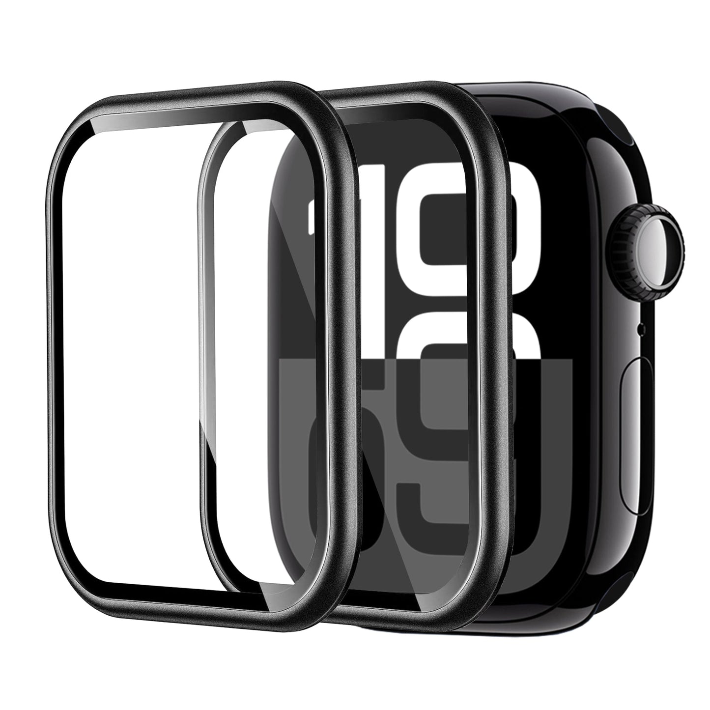 Apple Watch Series 11 (46mm) Glass Screen Protector Alignment Kit by SwiftShield (2 Pack - Black)