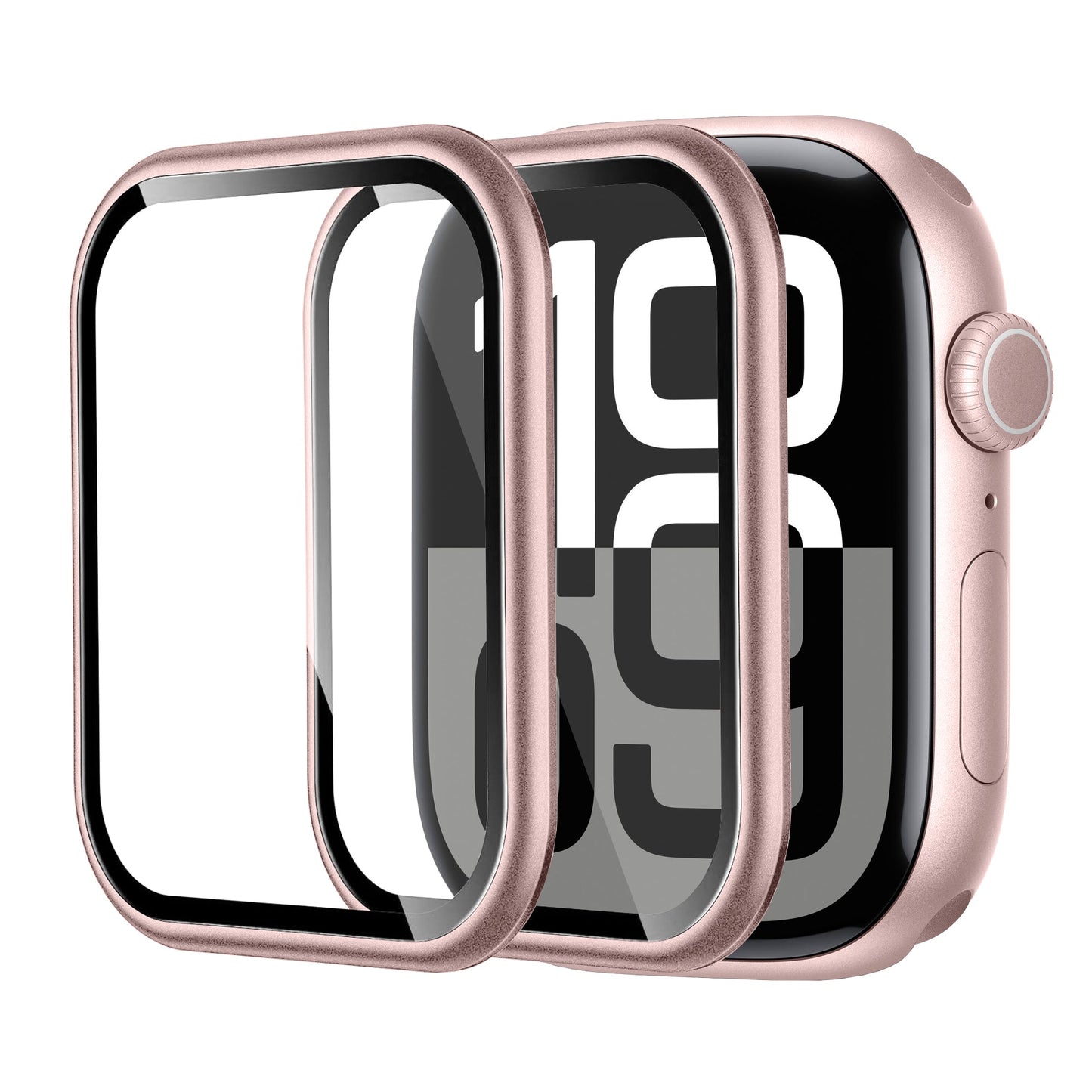 Apple Watch Series 11 (42mm) Glass Screen Protector Alignment Kit by SwiftShield (2 Pack - Rose Gold)