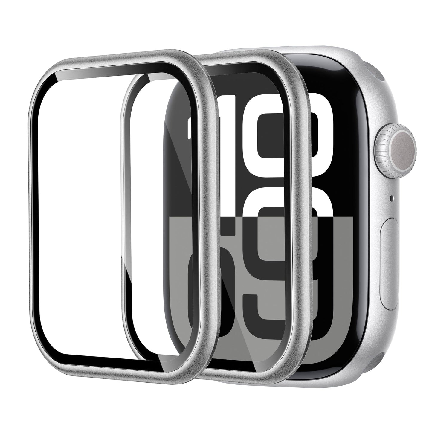 Apple Watch Series 11 (46mm) Glass Screen Protector Alignment Kit by SwiftShield (2 Pack - Silver)