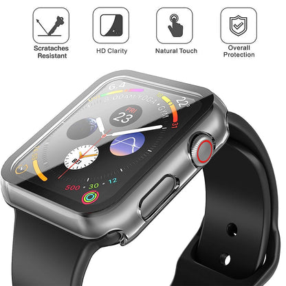 Apple Watch SE Series 3 44mm Case with Glass Screen Protector by SwiftShield (2 Pack - Clear)
