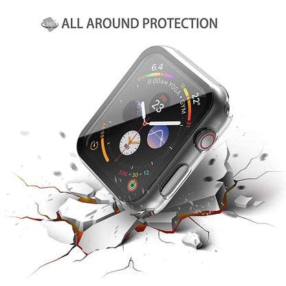 Apple Watch SE Series 3 44mm Case with Glass Screen Protector by SwiftShield (2 Pack - Clear)