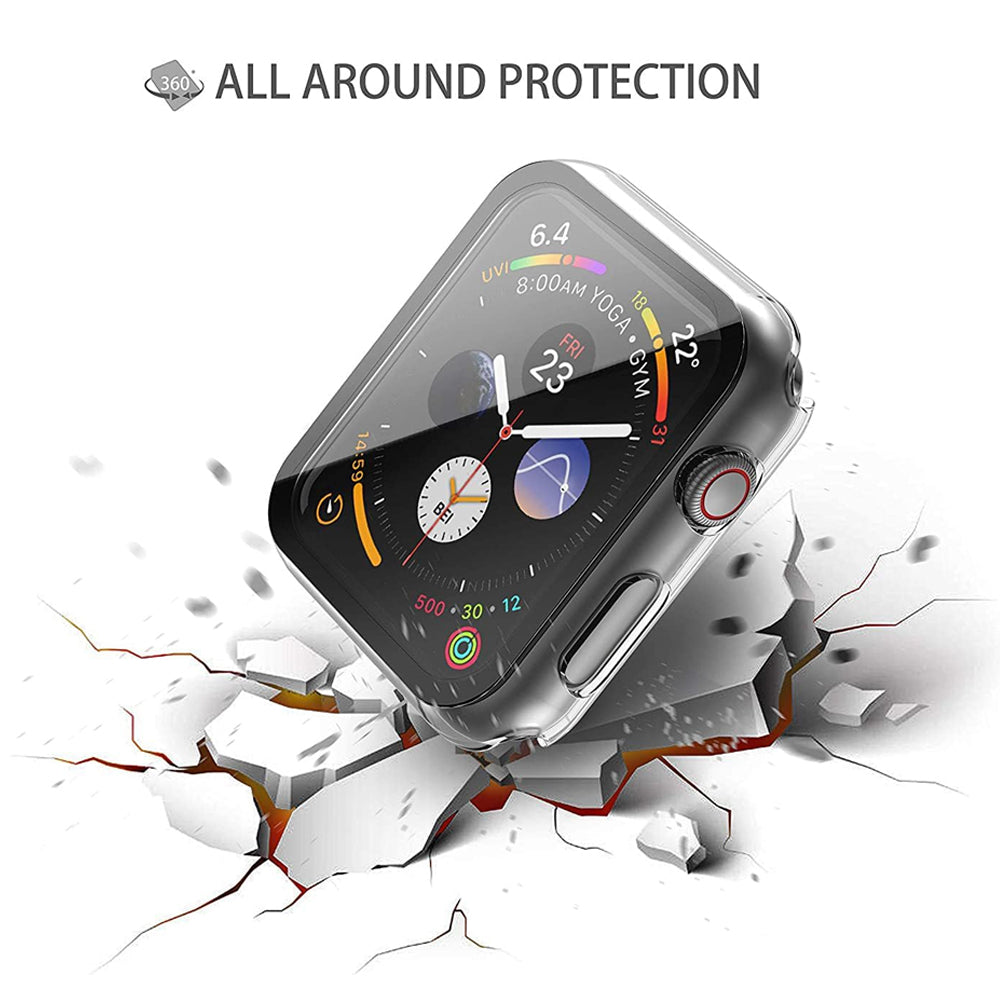 Apple Watch SE Series 3 40mm Case with Glass Screen Protector by SwiftShield (2 Pack - Clear)