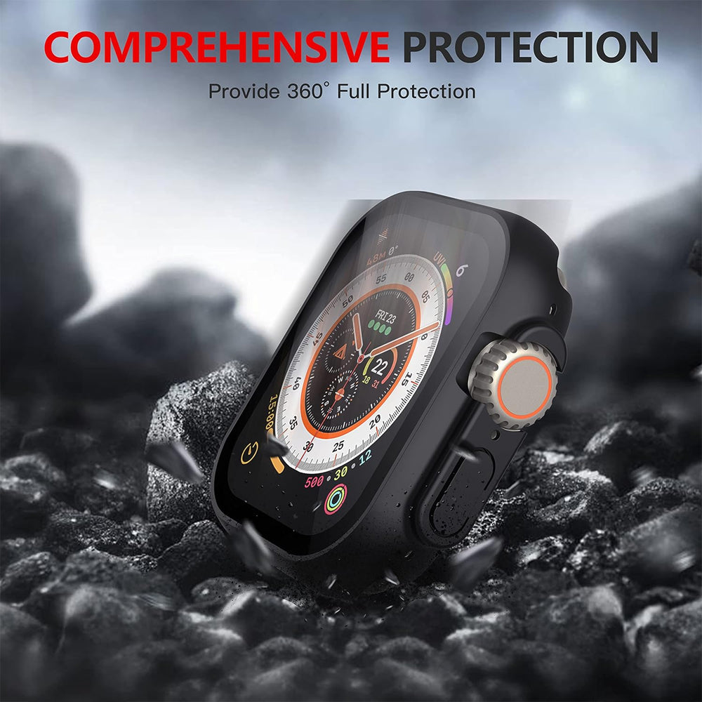 Apple Watch Ultra 3 49mm Case with Glass Screen Protector by Swiftshield (2 Pack - Black)