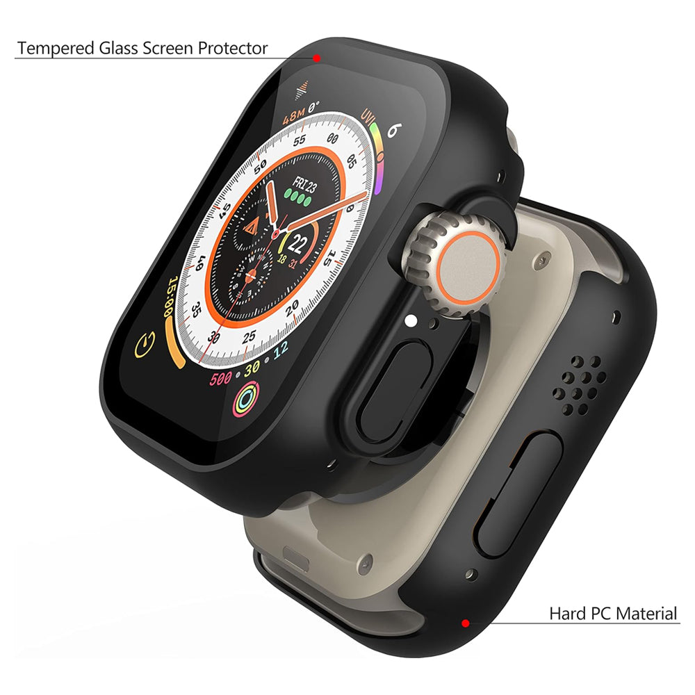 Apple Watch Ultra 3 49mm Case with Glass Screen Protector by Swiftshield (2 Pack - Black)