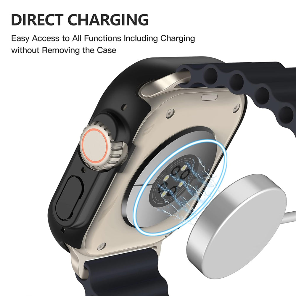 Apple Watch Ultra 3 49mm Case with Glass Screen Protector by Swiftshield (2 Pack - Black)