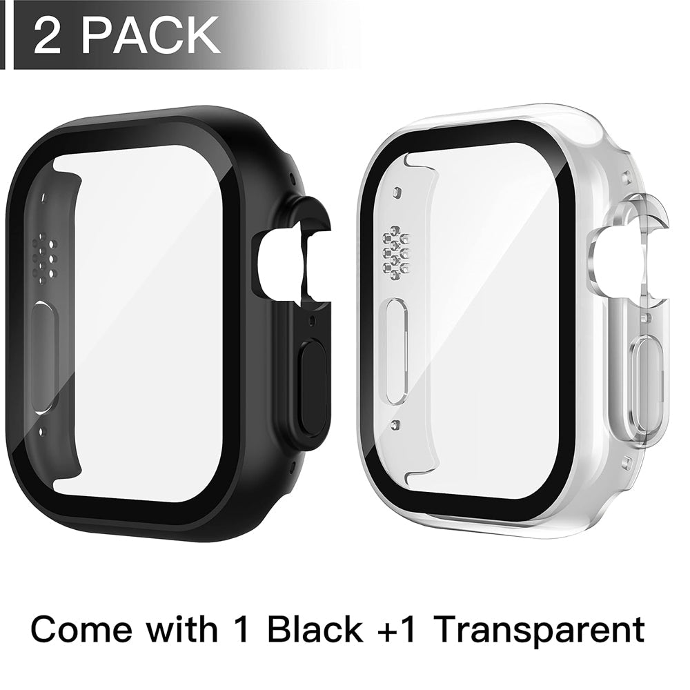 Apple Watch Ultra 3 49mm Case with Glass Screen Protector by Swiftshield (2 Pack - Black + Clear)