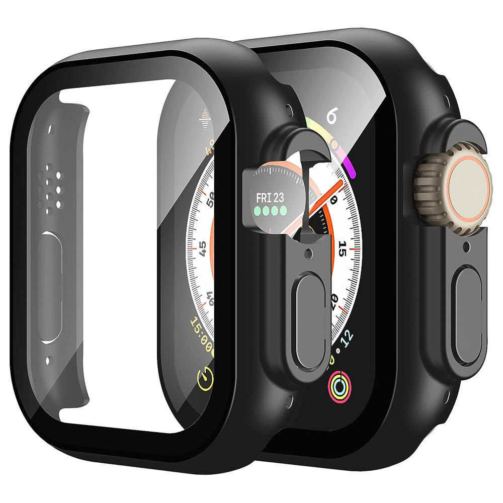 Apple Watch Ultra 3 49mm Case with Glass Screen Protector by Swiftshield (2 Pack - Black)