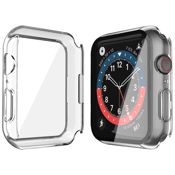Apple Watch 45mm Case with Glass Screen Protector by SwiftShield (2 Pack - Clear)