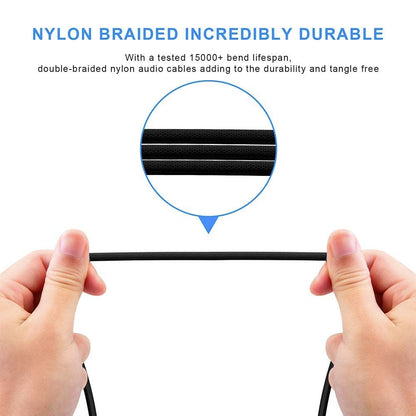 Aux to USB USB-C cable Braided Nylon (1m)