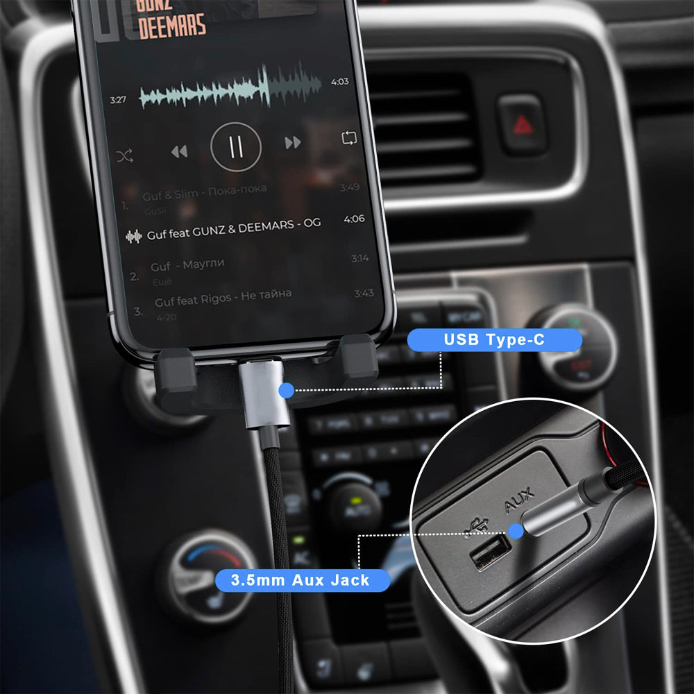 USB-C to Aux cable Braided Nylon (1m)