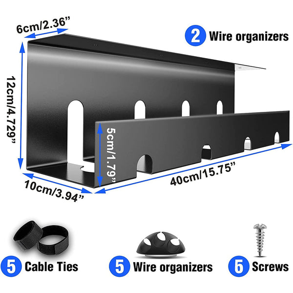 Under Desk Cable Management Tray Combo Kit