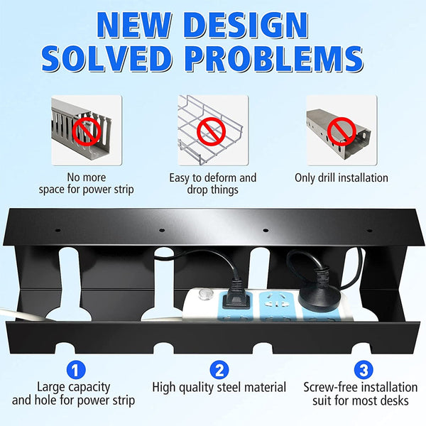 Under Desk Cable Management Tray Combo Kit