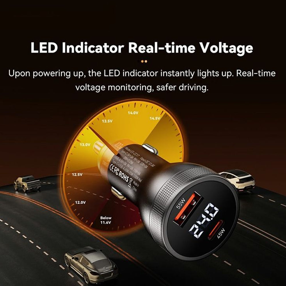 Fast Car Charger 100W (USB-A + USB-C) Essager