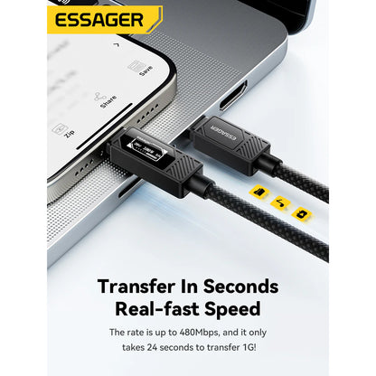 100W LED Display USB-C to USB-C cable (2M) - Essager Fast Charger