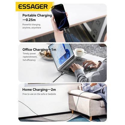 100W LED Display USB-C to USB-C cable (2M) - Essager Fast Charger