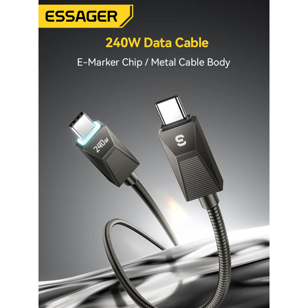 240W led display USB-C to USB-C Cable (2M) - Essager Fast Charger