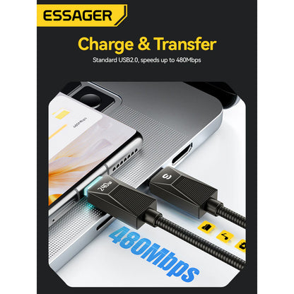 240W led display USB-C to USB-C Cable (2M) - Essager Fast Charger