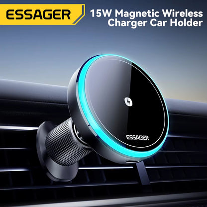 Fast Wireless Magsafe Compatible Air Vent Car Charger / Holder (15W) - ESSAGER