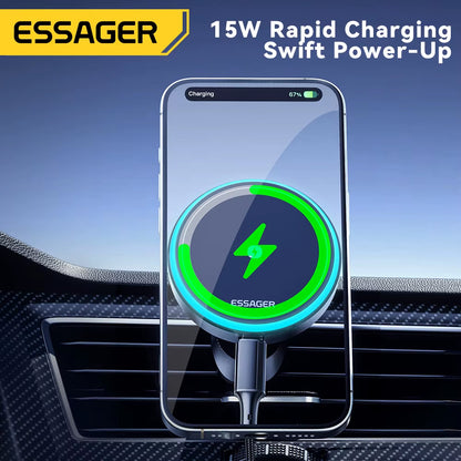 Fast Wireless Magsafe Compatible Air Vent Car Charger / Holder (15W) - ESSAGER