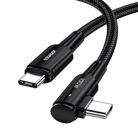 100W 2m USB-C USB to USB-C Right Angle cable - Essager