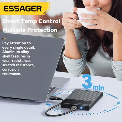 SATA SSD HDD External Hard Drive Enclosure 2.5 Inch (USB 3.0, 5Gbps) - ESSAGER