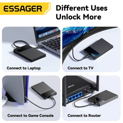 SATA SSD HDD External Hard Drive Enclosure 2.5 Inch (USB 3.0, 5Gbps) - ESSAGER