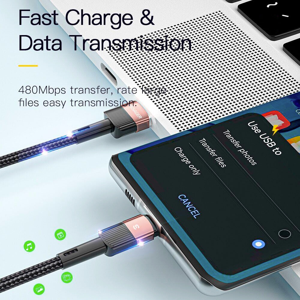 USB-C Fast Charger cable 66W for Samsung and iPhone