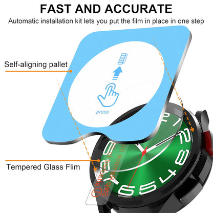 Samsung Galaxy Watch 6 Classic 43mm Glass Screen Protector Alignment Kit by SwiftShield (2 Pack - Clear)